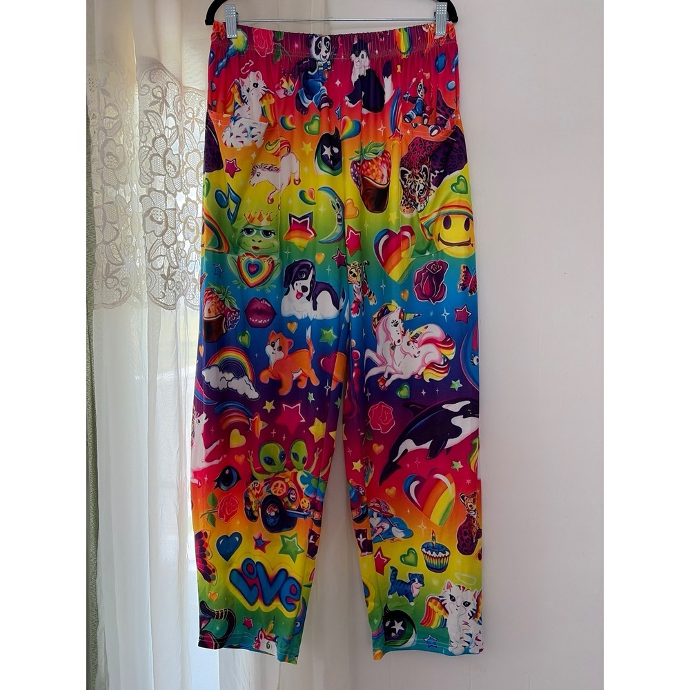 Pajama Pants Womens XL Rainbow Lisa Frank Inspired Style Retro 90s Scenecore